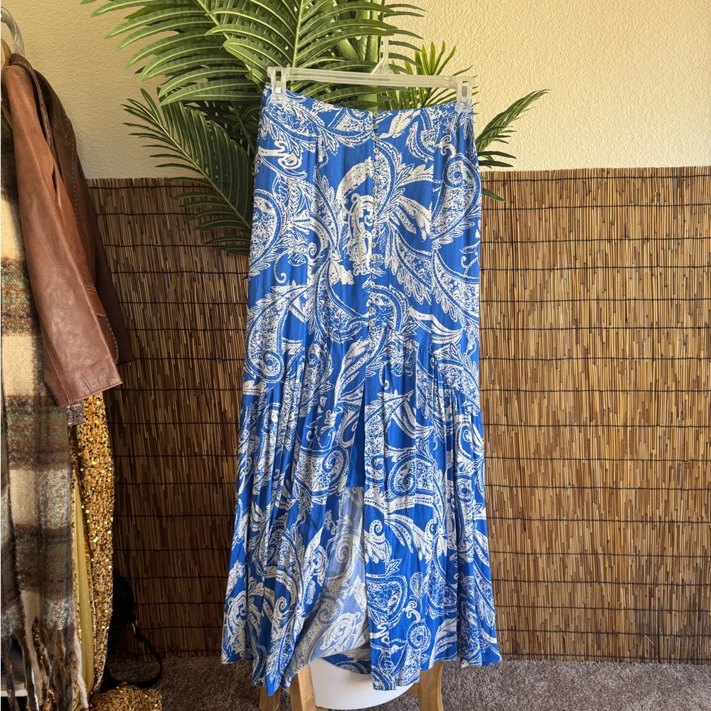 Free people smooth sailing blue maxi skirt